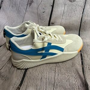 De Florance Cloudea Athletic Sneakers Beige‎ White Blue Orange Women's Sz 9 GUC